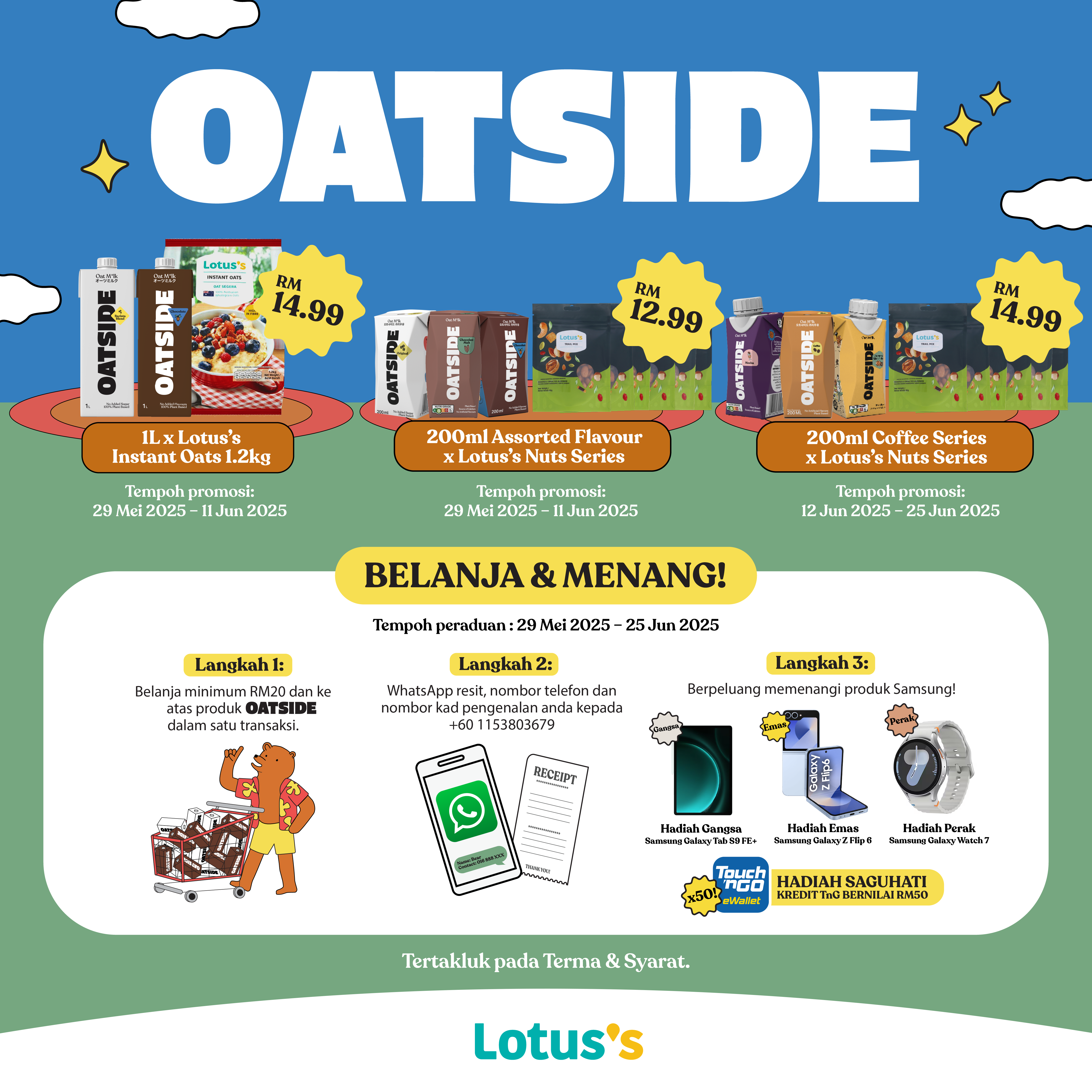 Oatside x Lotus's Spend, WhatsApp and Win 2025 Contest
